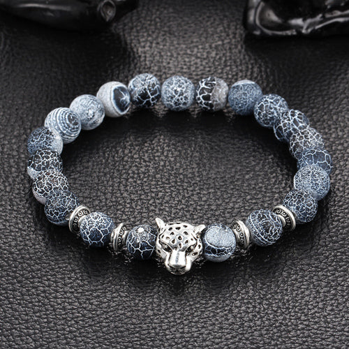 Antique Blue Ash Leopard Bracelet