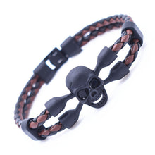 Vintage Leather Skull Bracelet