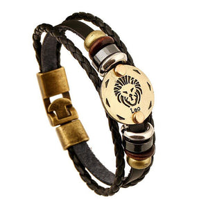 Zodiac Constellations Premium Leather Bracelet