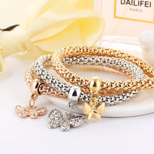 Crystal and Alloy Chain Bracelet (3 Pieces per Set)