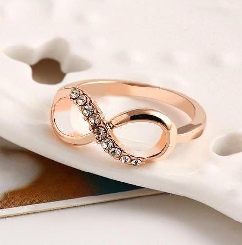 Infinity Crystal Zircon Rose Gold Ring