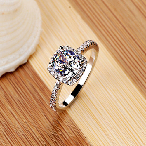 Silver Plated Rhinestone Ring