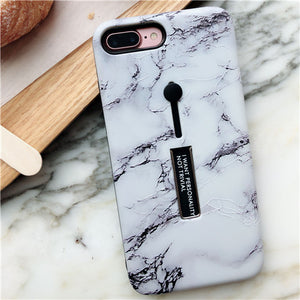 Marble Soft Silicon Ring Stand iPhone Case