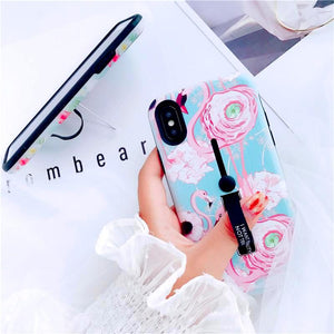 Flamingo Ring Stand iPhone Case