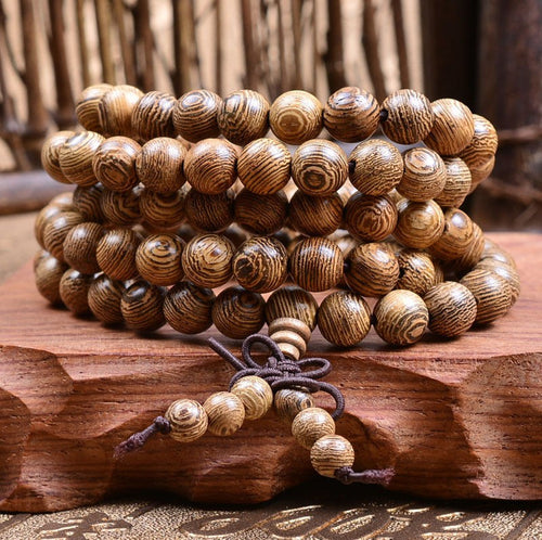 Buddhist Mala Wooden Bracelet & Prayer Beads